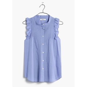 ⬇️$25 Madewell pintuck ruffle button up tank top M